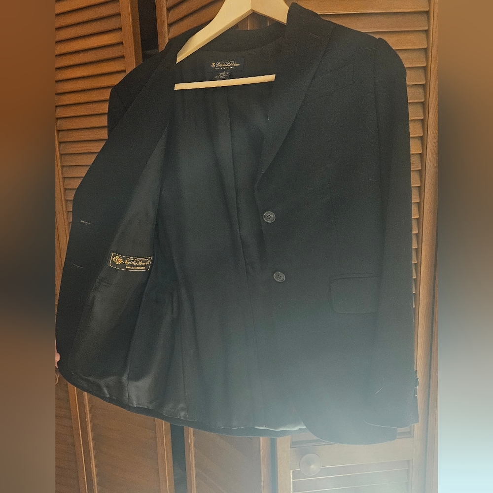 Loro Piana Brooks Brothers Black Double-Breasted Blazer